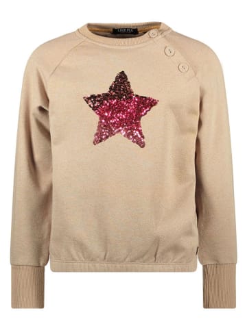Like Flo Sweatshirt in Beige/ Rot