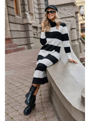 Makadamia Jurk zwart/crème