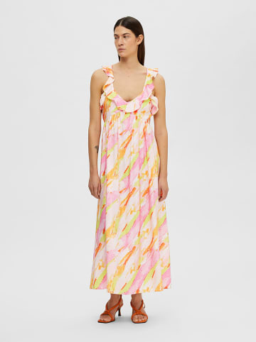 SELECTED FEMME Kleid in Rosa/ Gelb