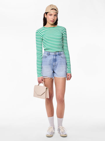 Pieces Szorty dżinsowe "Summer" w kolorze błękitnym