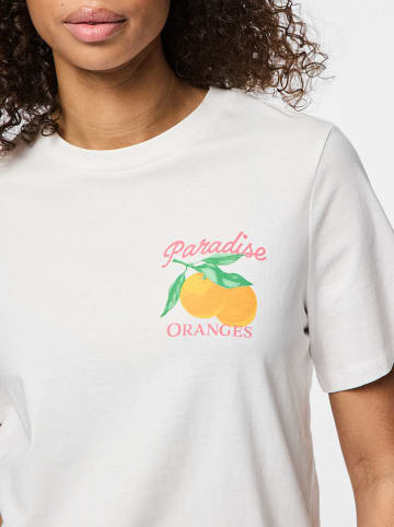 Pieces Koszulka "Summer" w kolorze białym