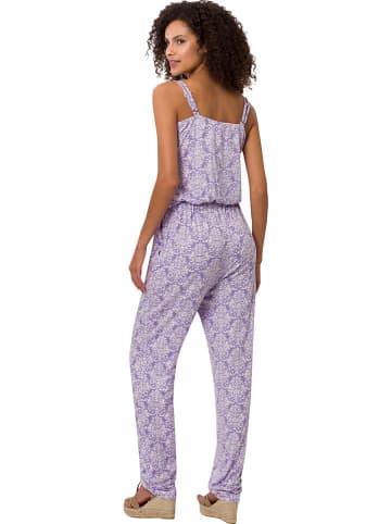 Heine Jumpsuit in Lila/ Weiß