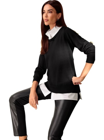 Heine Pullover in Schwarz/ Weiß