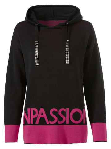 Heine Hoodie in Schwarz/ Pink