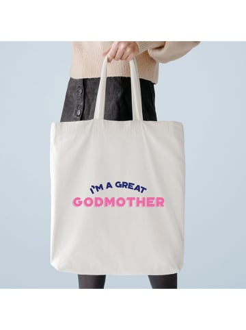 WOOOP Stoffen tas "I´m a great Godmother" crème - (B)36 x (H)43 cm