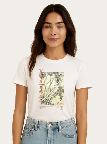 WOOOP Koszulka "Hokusai Bamboo" w kolorze białym