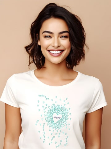 WOOOP Shirt "Happy Hearts" in Weiß