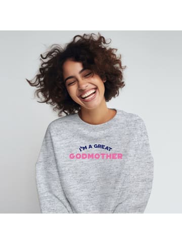 WOOOP Sweatshirt "I´m a great Godmother" in Grau