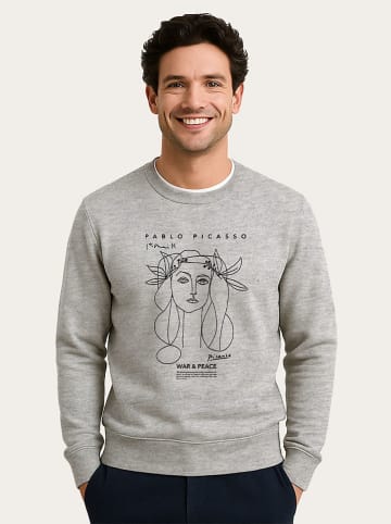 WOOOP Sweatshirt "Picasso War & Peace" in Grau