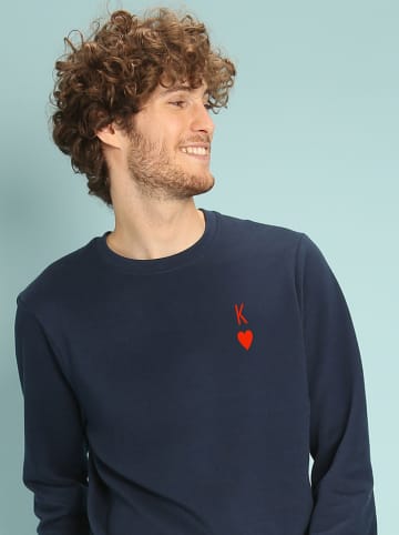 WOOOP Sweatshirt "King" in Dunkelblau