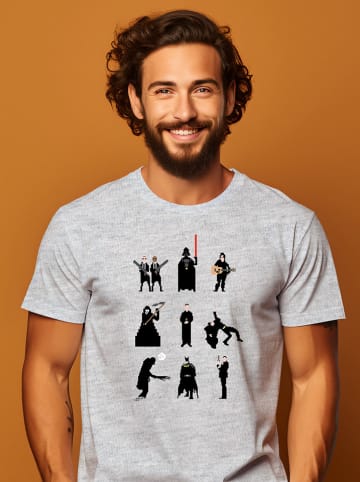 WOOOP Shirt "Men in Black" in Hellgrau