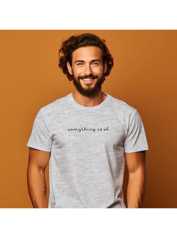 WOOOP Koszulka "Everything is okay" w kolorze szarym