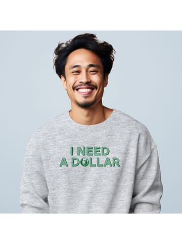 WOOOP Bluza "I need a dollar" w kolorze szarym