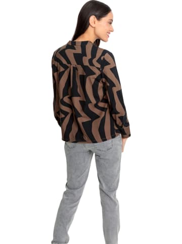 Heine Bluse in Schwarz/ Hellbraun