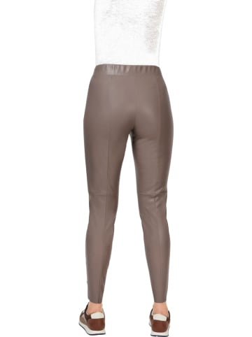 Heine Kunstleren broek taupe