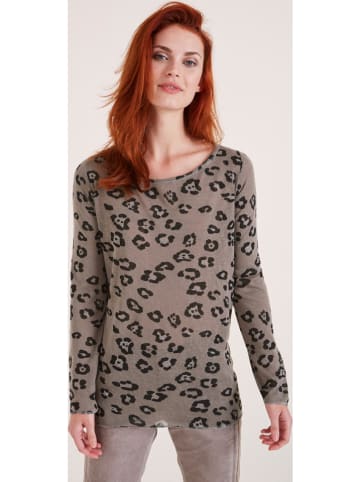 Heine Longsleeve in Taupe/ Schwarz