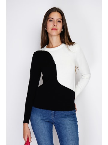 William de Faye Pullover in Schwarz/ Weiß