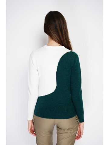 William de Faye Sweter w kolorze turkusowo-białym