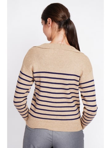 William de Faye Pullover in Camel/ Dunkelblau