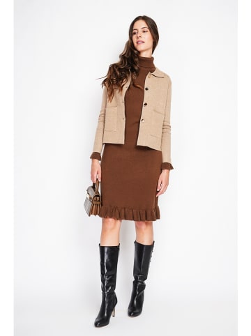 William de Faye Strickkleid in Cognac