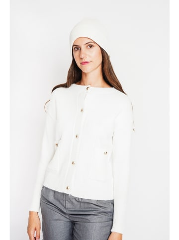 William de Faye Czapka beanie w kolorze białym