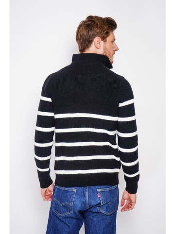 William de Faye Pullover in Schwarz/ Weiß