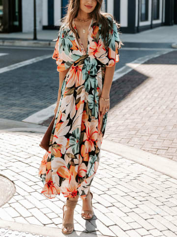 Milan Kiss Kleid in Apricot/ Hellblau