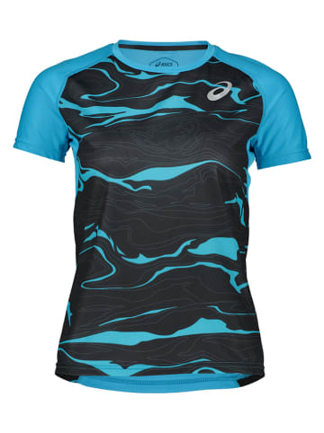 asics Trainingsshirt in Schwarz/ Blau
