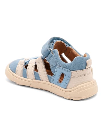 bisgaard Leder-Barfußschuhe "Fiona" in Hellblau/ Creme