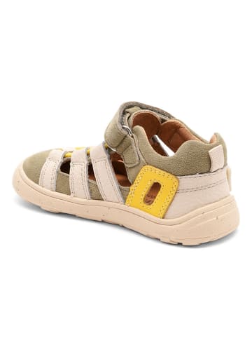 bisgaard Leren barefootschoenen "Fiona" kaki/crème