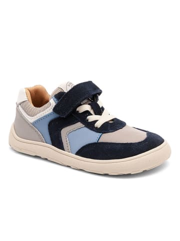 bisgaard Skórzane buty barefoot "Yuki" w kolorze szaro-błękitnym