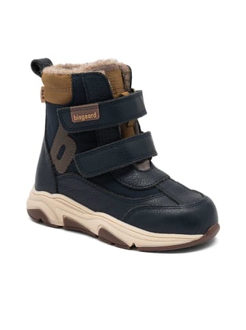 bisgaard Skórzane botki "Marius" w kolorze granatowym