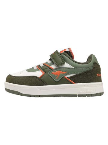 Kangaroos Barfußschuhe "K-CP Bounder EV" in Khaki/ Weiß/ Orange