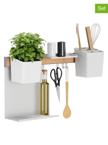 tesa 6tlg. Organizer-Set in Weiß/ Hellbraun