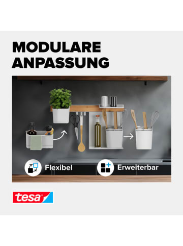 tesa Uchwyt w kolorze białym na przyboru kuchenne - 13,5 x 13,5 x 14 cm