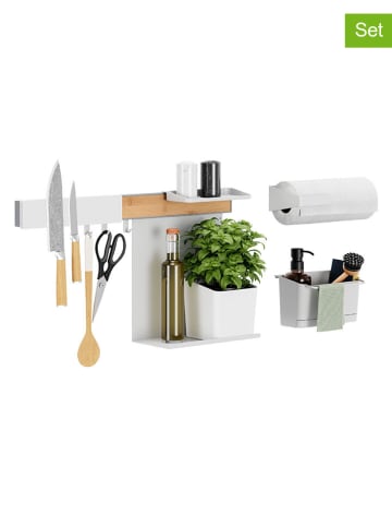 tesa 8tlg Organizer-Set in Weiß/ Hellbraun