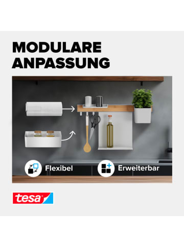 tesa Organizer kuchenny w kolorze białym - 24 x 8,5 x 14 cm