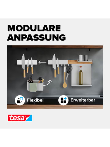 tesa Magnetyczna listwa w kolorze białym na noże - 26,5 x 6,5 cm