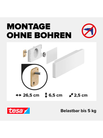 tesa Magnetyczna listwa w kolorze białym na noże - 26,5 x 6,5 cm