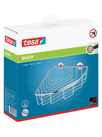 tesa Doucherek zilverkleurig - (B)20,5 x (H)7,6 x (D)21 cm