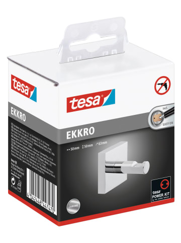tesa Bademantelhaken "Ekkro" in Silber - (B)5 x (H)5 x (T)6,3 cm