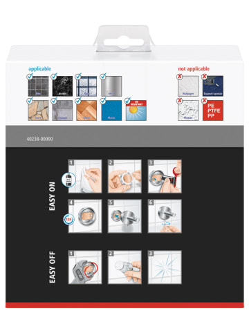 tesa Handtuchhalter "Ekkro" in Silber - (B)19,5 x (H)17,5 x (T)4,5 cm