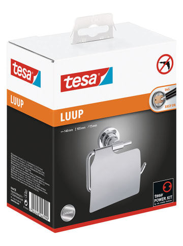 tesa Uchwyt WC "Luup" w kolorze srebrnym na papier toaletowy - 14 x 10,5 x 7,5 cm