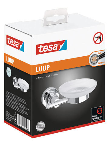 tesa Zeepschaaltje "Luup" zilverkleurig/wit - (B)15 x (H)5 x (D)12 cm