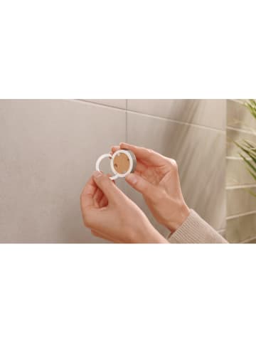 tesa Handtuchhaken "Moon" in Grau - (B)3,7 x (H)3,7 x (T)3,6 cm