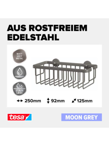 tesa Duschablage "Moon" in Grau - (B)25 x (H)9,2 x (T)12,5 cm