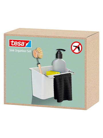 tesa Organizer kuchenny w kolorze białym - 12 x 14 cm