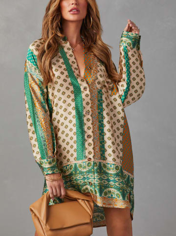 LA Angels Kleid in Beige/ Grün