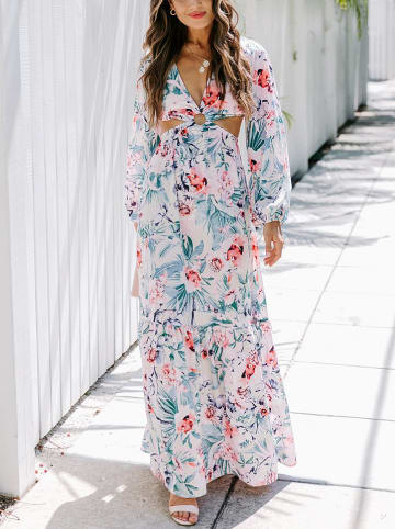 Milan Kiss Jurk crème/blauw/lichtroze