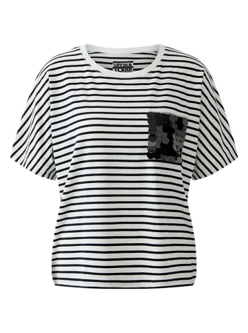 Oui Shirt in Weiß/ Schwarz